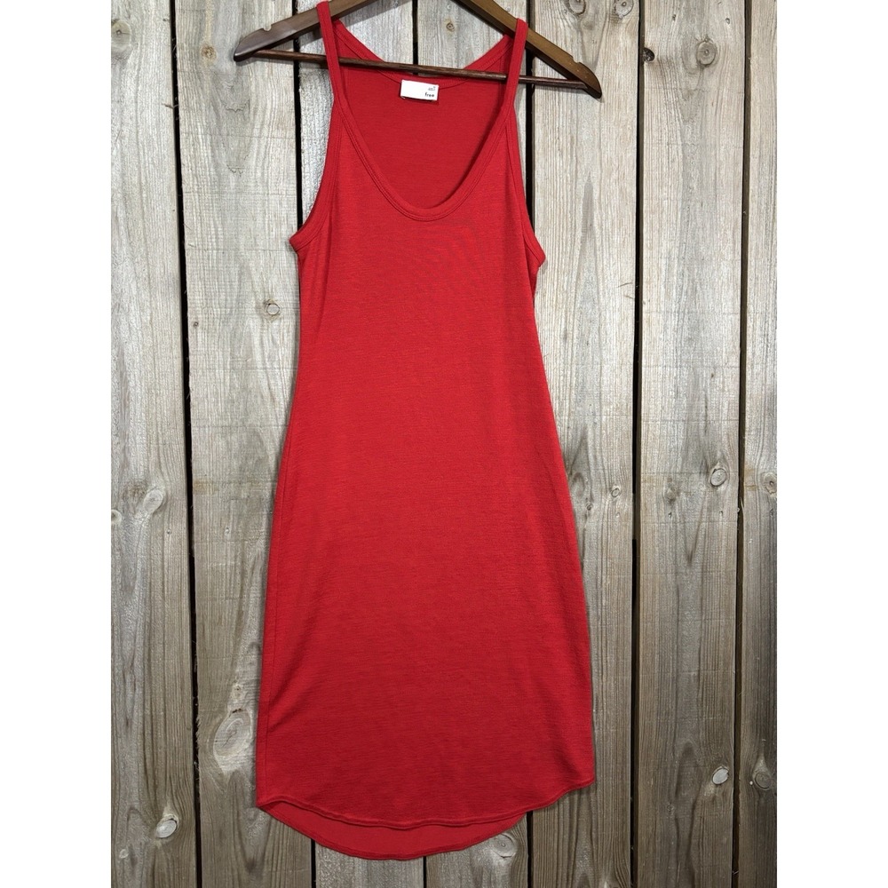 Wilfred Free Red Racerback Tank Dress Women's Size M Soft Stretch Jersey Style